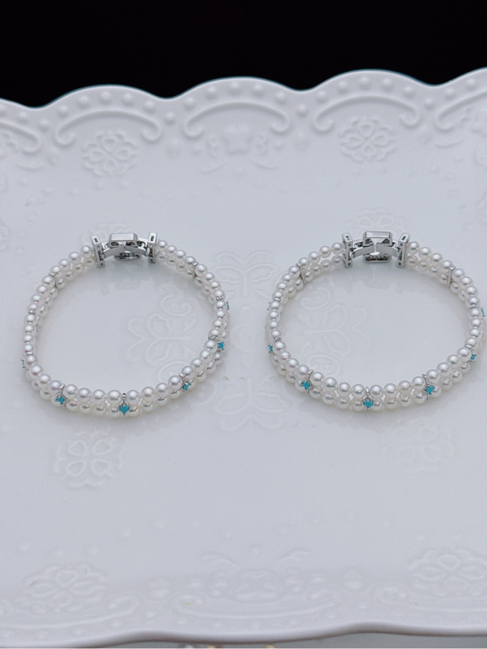 Handmade 3mm Freshwater Baby Pearl Braided Bracelet 7” 26B450